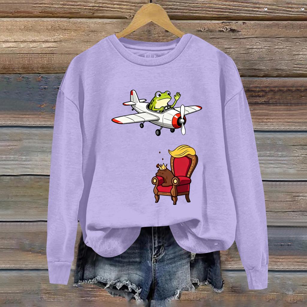 Women's Fashion Daily Versatile Casual Sweatshirts Long Sleeve Round Neck Top Sweatshirts