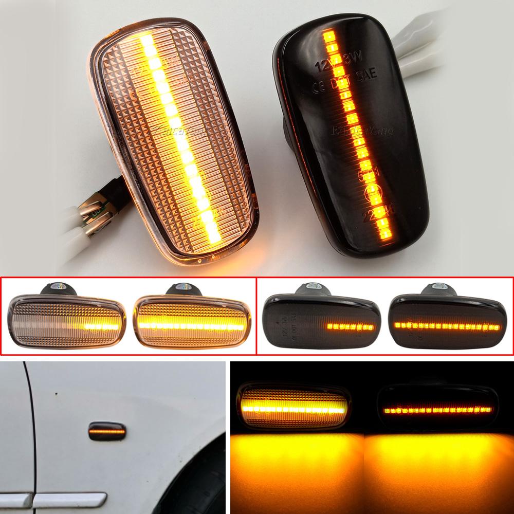 2Piece Flowing Turn Signal Light for Toyota Land Cruiser Prius Kluger Wish RAV4 Altezza Isis Lexus IS 200 300 Side Marker Lamp