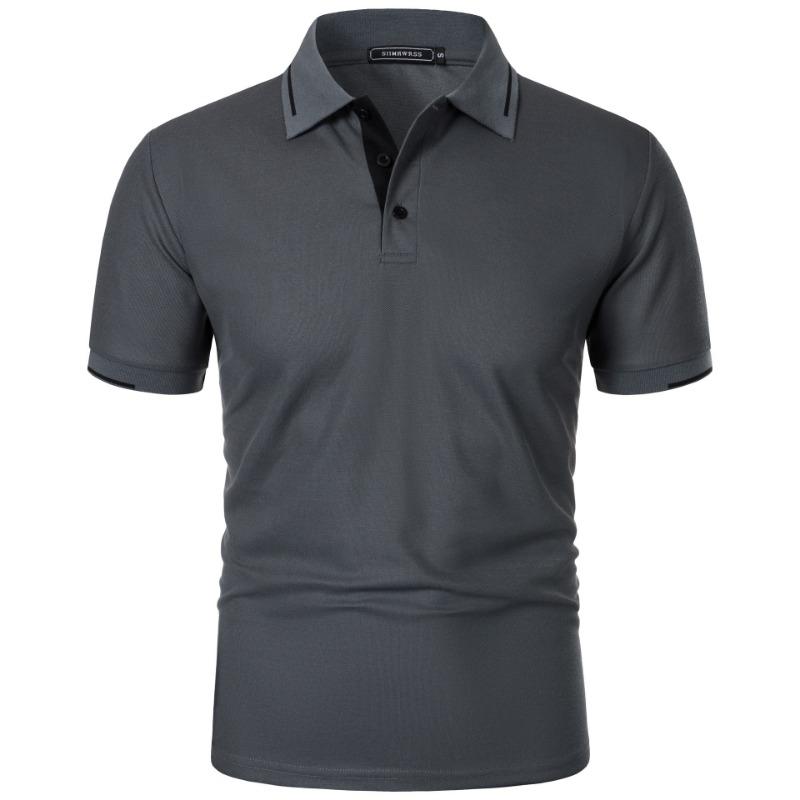 Mens Summer Classic Short Sleeve Polo Tops Button Placket Regular Fit and Solid Lightweight Casual Outdoor Pullover Topss