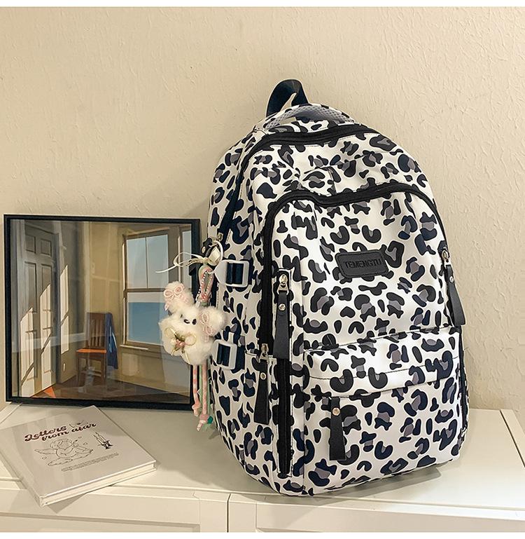 Zaino Scuola Zaino per Studente Liceo Università Zaino da Donna 1011 Nuova Moda Stampa Leopardo Grande Capacità Zaino di Tendenza Versatile Zaino da Viaggio