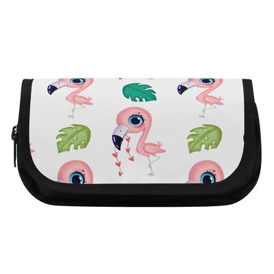 Pencil Pouch High Capacity 300D Polyester Double Zipper with Two Compartments for Pens Ruler Scissors Earphones for Boys Girls
