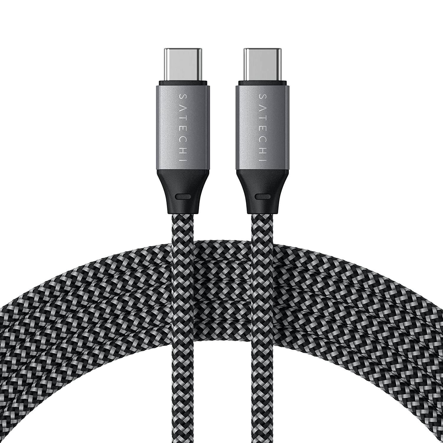 

Кабель Satechi USB C - USB C 100 Вт, совместимый с iPhone iPad Mini Pro iPad Air MacBook Pro Samsung Galaxy S23 и другими - 15/15Pro/15Plus/15ProMax, 6/ серый