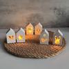 3D Hollow House Silicone Mold Rabbit Butterfly Umbrella Flower Pattern DIY Atmosphere Light Small House Decoration Plaster Mold
