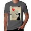 Banksy Red Heart Balloon Tshirt Art Pattern Printed Casual Top