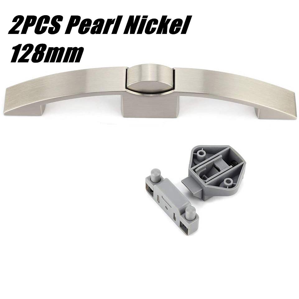 

2PCS Camper Car Push Lock RV Caravan Boat Cabinet Locks Handle Home Drawer Latch Button Locks Furniture Door Lock Hardware 2X PearlNickel 128MM