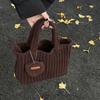 Classic Knitted Handbag Crochet Large Sized Cotton Thread Woven Bag With Small Purse Solid Color Vintage Style Bag Casual Use