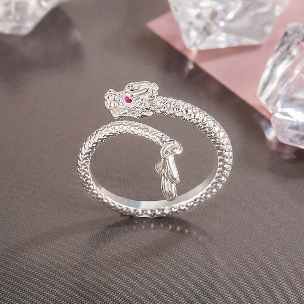 Dainty Dragon Shape Rings Adjustable Open Rings Graceful Accessory for Women Girl