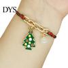 Christmas Party Favors Bracelets, Red Green String Bracelet, Adjustable Charm Bracelet Holiday Bracelets with Glow in The Dark Bead for Women