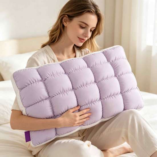 Cuscini Rinfrescanti Delicati sulla Pelle Mellow Puff Cloud Pillow, Ghiaccio?Rete trapuntata in seta per letto, morbida, anti-sudore, supporto per chi dorme sul fianco e sulla schiena,