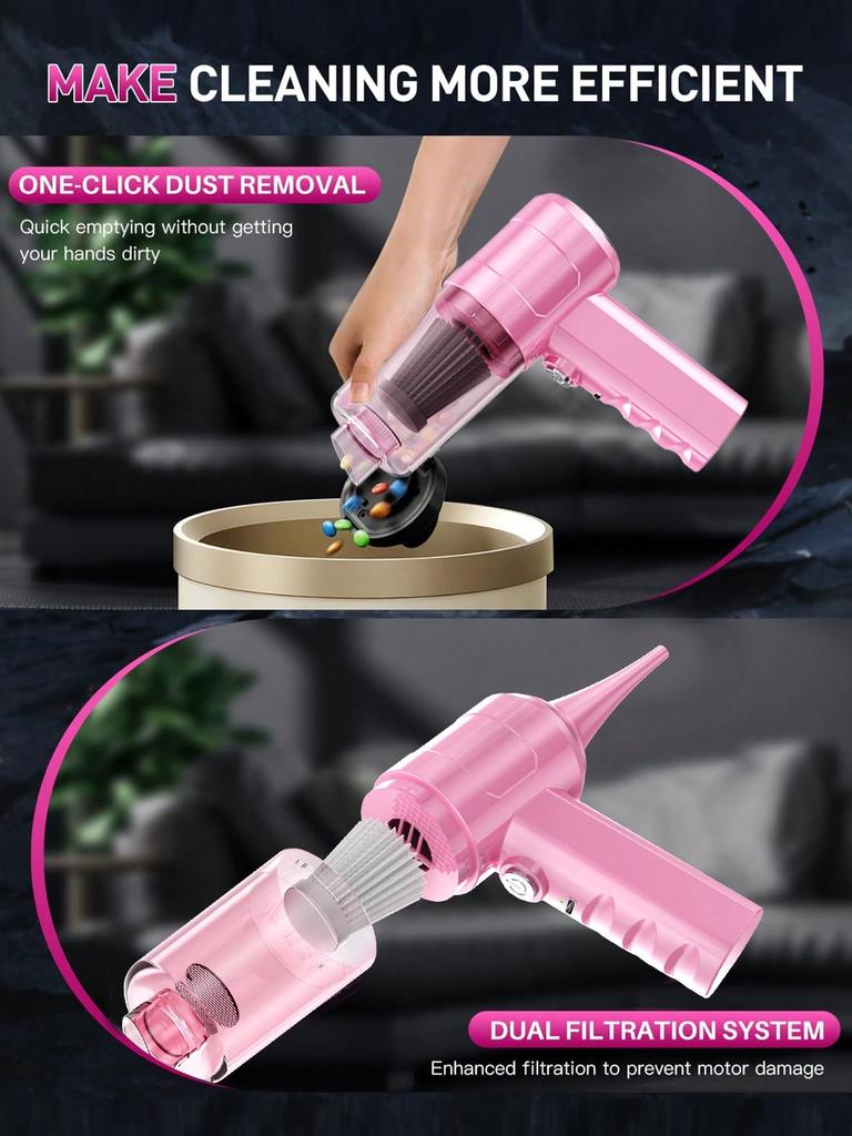 Portable Wireless Vacuum Cleaner Suction Head Car Home Handheld Cleaning Dust Blowing Vacuum Cleaner