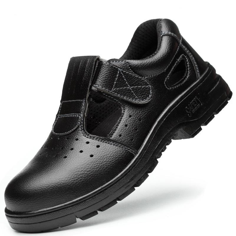 Men s Summer Breathable Safety Shoes: Cowhide PU Sole, Anti-Smash & Anti-Puncture Sandals