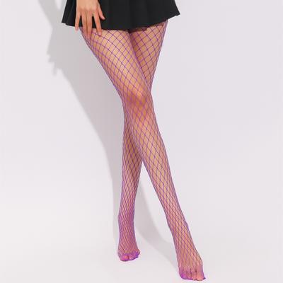 Women Sexy Fishnet Candy Color Elasticity Tights Girls High Elastic Mesh Nylon Body Erotic Stockings Female Hollow Out Pantyhose