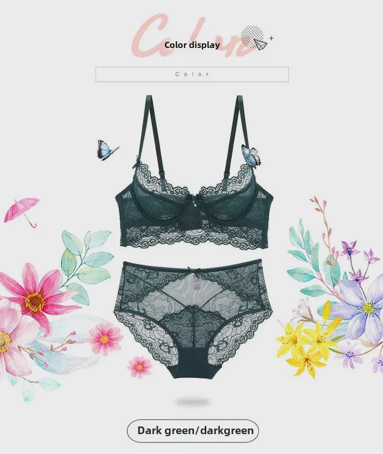 Set Sutiene Sexy cu Dantelă pentru Femei: Mărimi mari cu susținere pentru sâni mari, îmbunătățind silueta, design subțire și confortabil.