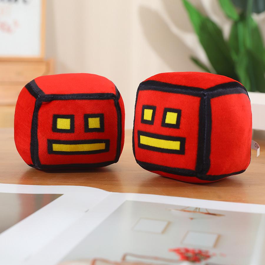 Cute Geometry Dash Plush Toy Soft Cartoon Anime Doll Stuffed Animal Pillow Kids Birthday Gift Home Decor
