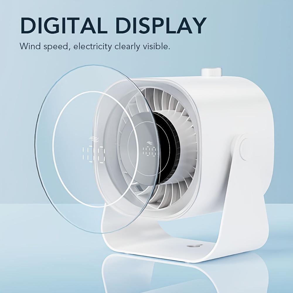 

5000mAh Digital Display Wall Mounted and Tabletop Portable Fan чорний