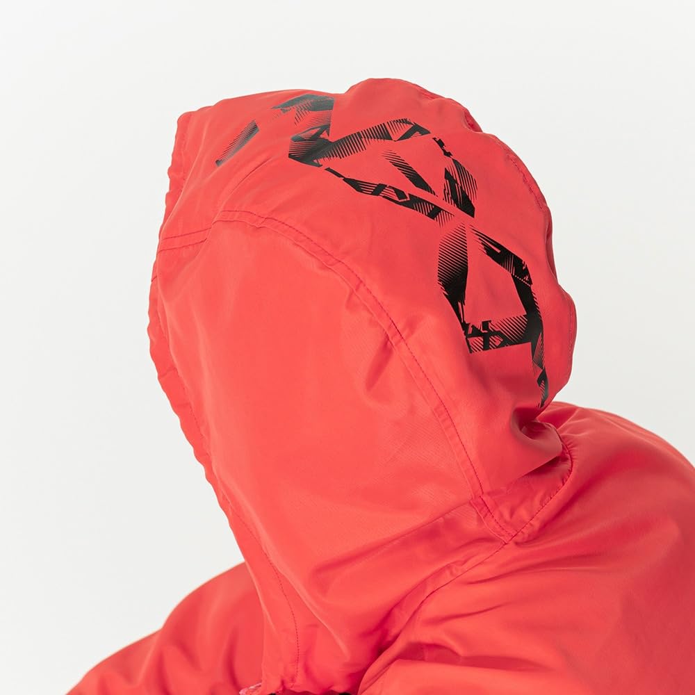 Mizuno Windbreaker Radiant N-XT Jacket, Water-Repellent Jersey, Unisex, 32JEB220, Red/Black