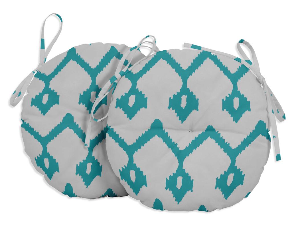 Vargottam Indoor Outdoor Round Bistro Chair Cushions Block Print 15-Inch Bistro Chair Pads Waterproof Seat Chair Cushion For Home
