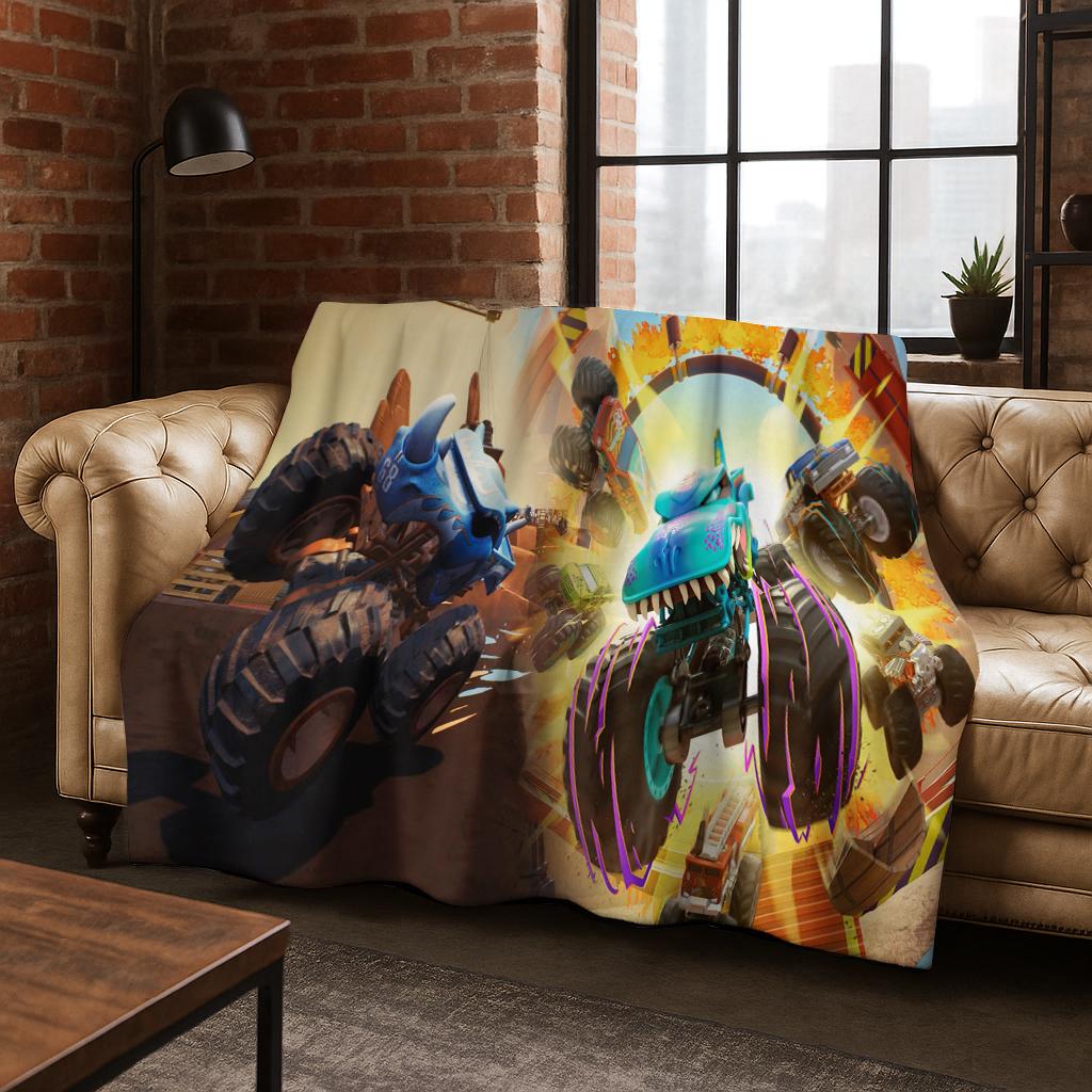 Cartoon Hot Wheels Spielzeug Rennwagen Kunst Flanelldecke, Gemütliche Weiche Überwurfdecke für Zuhause Schlafzimmer Bett Sofa Picknick Abdeckung Kindergeschenk