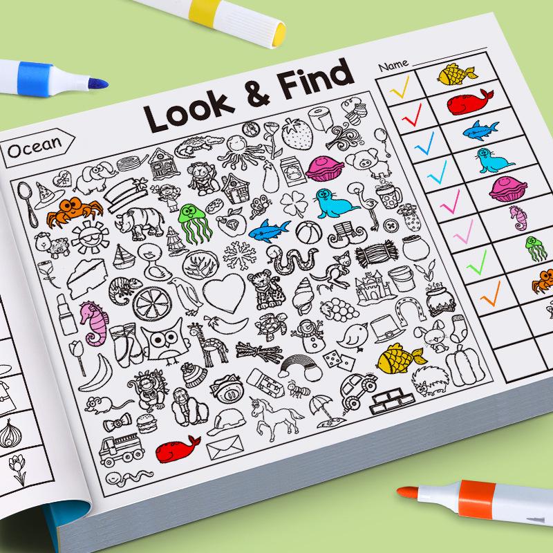 Cross-Border Look & Find: A Fun Find-and-Seek Game & Coloring Book for Toddlers' Observation, Concentration, & Enlightenment