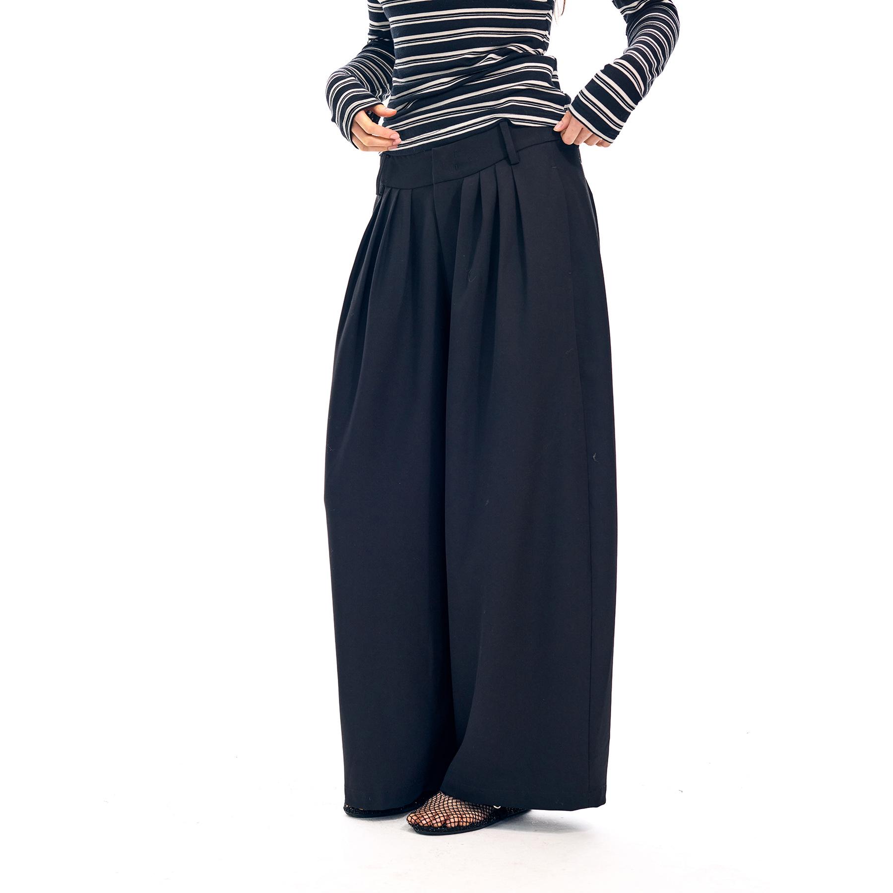 

2026 Elegant High-Waisted Wide-Leg Drape Pants for Women – Trendy, Loose, Solid Color Suit S