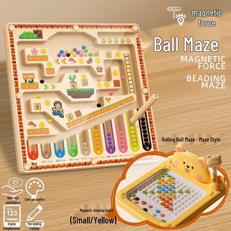 Children’s Magnetic Bead Maze Toy - Focus, Logical Thinking, Color Sorting, Early Education