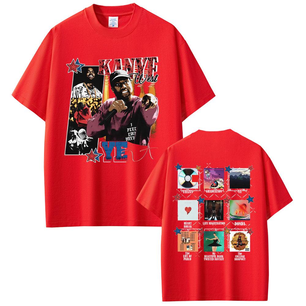 Rapper Kanye West Graduation The Life Of Pablo The College Dropout Graphic T-shirts Unisex Women Hip Hop Fashion Pop Music T Shirts S