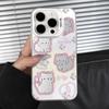 Silver Gradient Cat Phone Case for Apple 11-16 Series, Anime Design, Anti-fall Protection