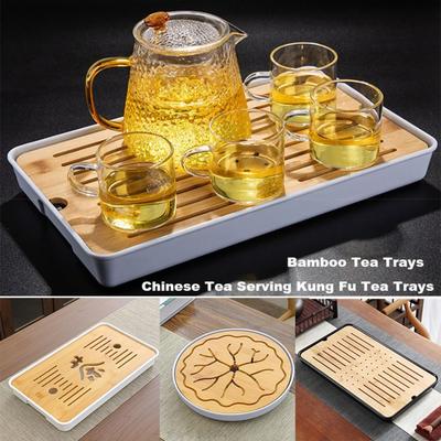 Nouveaux Plateaux à Thé Chinois en Bambou Écologiques Multi-styles Plateau de Table avec Stockage d'Eau Usage Domestique Plateaux à Thé Kung Fu Service à Thé Chinois