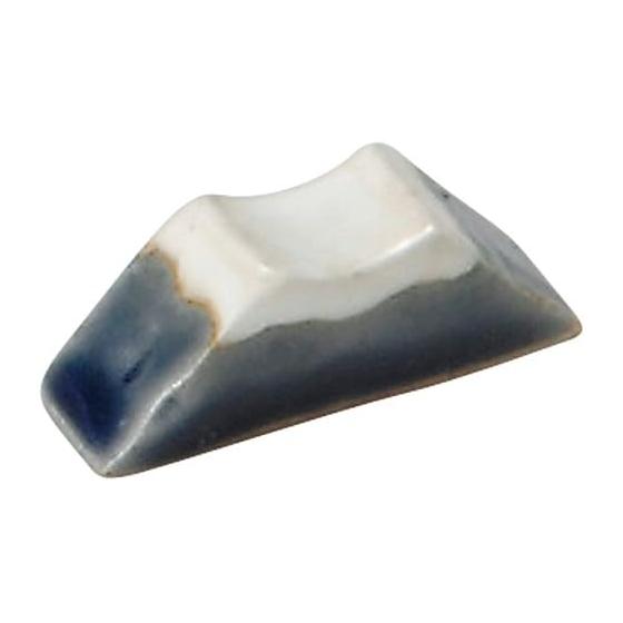 Yamashita Kogei Chopstick Rest, White, 4.4cm, Navy Mt. Fuji Design, Ceramic, Japan