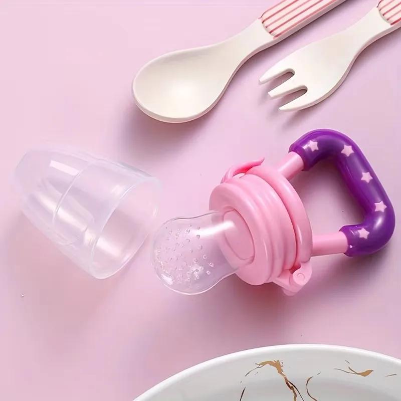 1Pc Baby Nipple Fresh Food Fruit Milk Feeding Bottles Learn Feeding Drinking Water Straw Handle Teething Pacifier