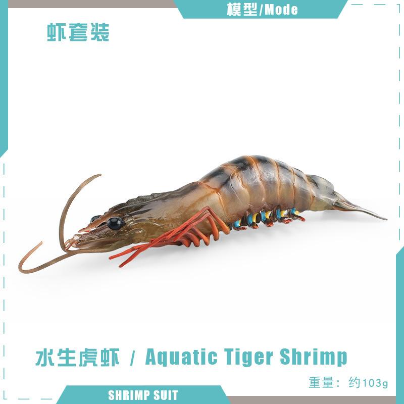 Simuliertes Meereskreaturenmodell Kinderkognition Penaeus Monodon Aquatische Tigergarnele Meeresboden-Tier Statisches Ornament