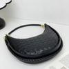 Womens Genuine Leather Woven Underarm Bag Versatile Crescent Shoulder Crossbody