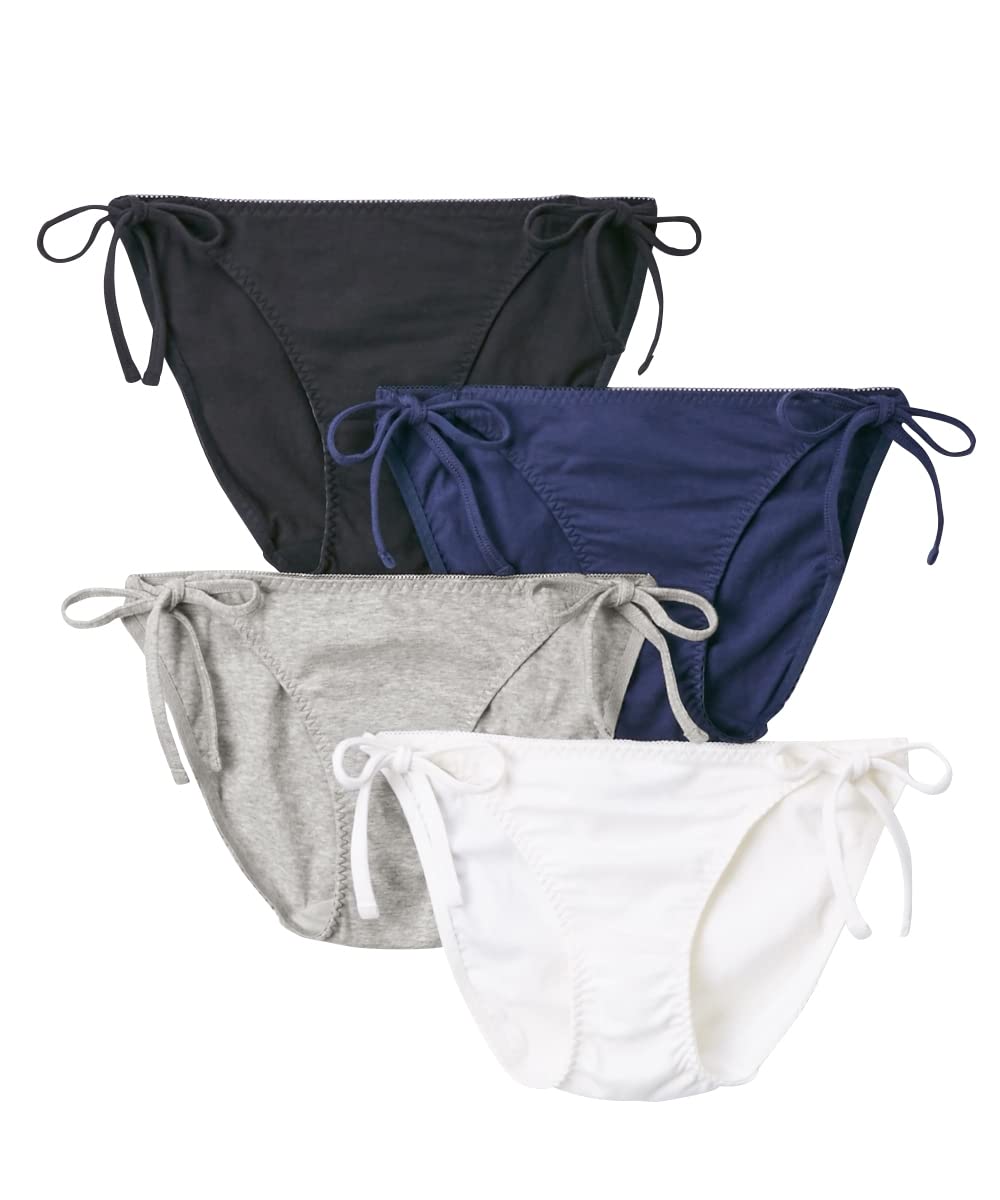 

String Pants Cotton Side LL [Nissen] Shorts, Pants, Set, 4-Piece Set, Underwear, Innerwear, Blend, Stretch, Simple, Ribbons, Women s, 4-Piece Set,
