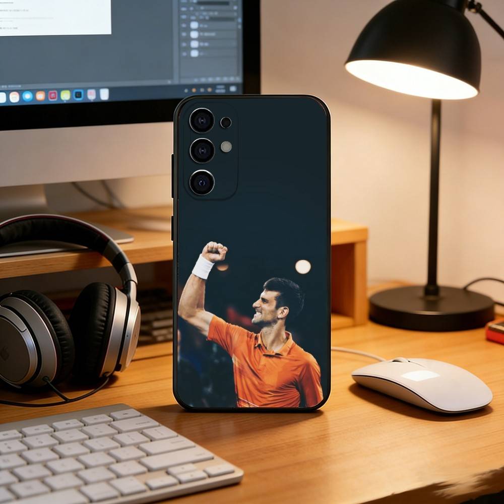 Novak Djokovic Handyhülle Für Samsung S25,S24,S21,S22,S23,S30,Ultra,S20,Plus,Fe,Lite,Note,10,Schwarze Hülle
