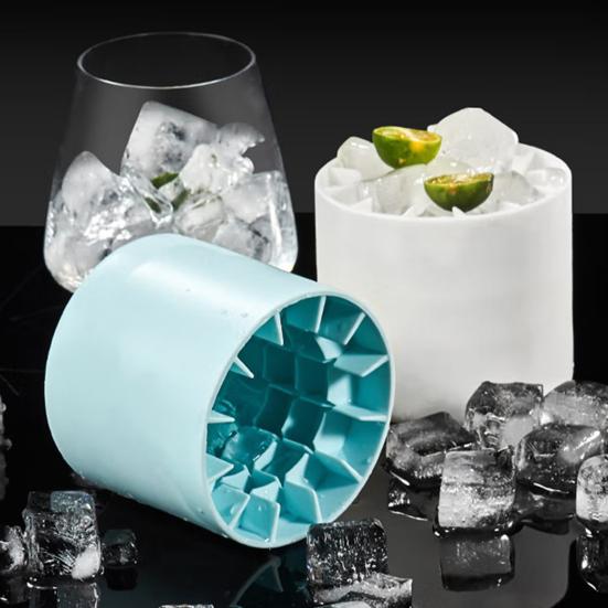 Yousheng 2 Bucăți Formă Silicon Cuburi de Gheață Gheață Rotundă Găleată Gheață Eliberare Ușoară DIY Aparat de Congelat Economisire Spațiu Tavă Cuburi de Gheață cu Eliberare Ușoară pentru Băuturi