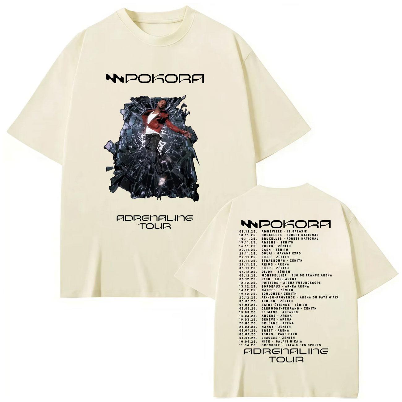 

Співак M.Pokora Adrenaline Tour 2025 Мерч Футболки Чоловічі Жіночі Хіп-хоп Вінтажні Футболки Висока Якість Мода Оверсайз Футболка L