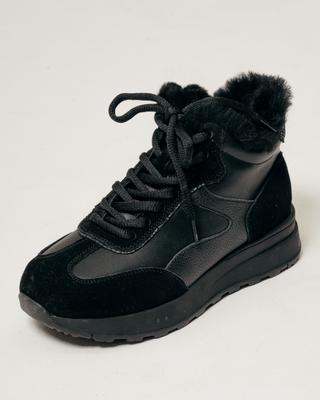 Botas de inverno Lifexpert 81002 36 couro preto camurça pele