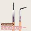 Eyebrow Brush Eyelash Comb Makeup Brushes Dual Ended Flat/Angled Brush Spoolie Brush 2 In 1 Lash Eyebrow Brush Set Makeup Tool