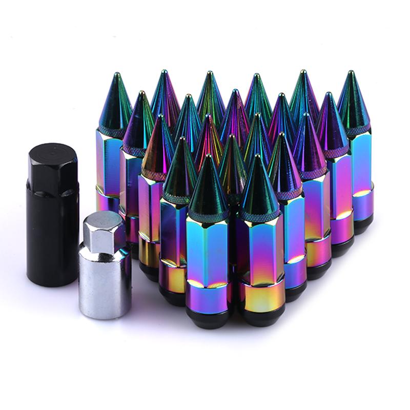 Racing Composite Nut Anti Theft Alloy Aluminum Lock Wheel Lug Nut Bolt With Spikes 80mm