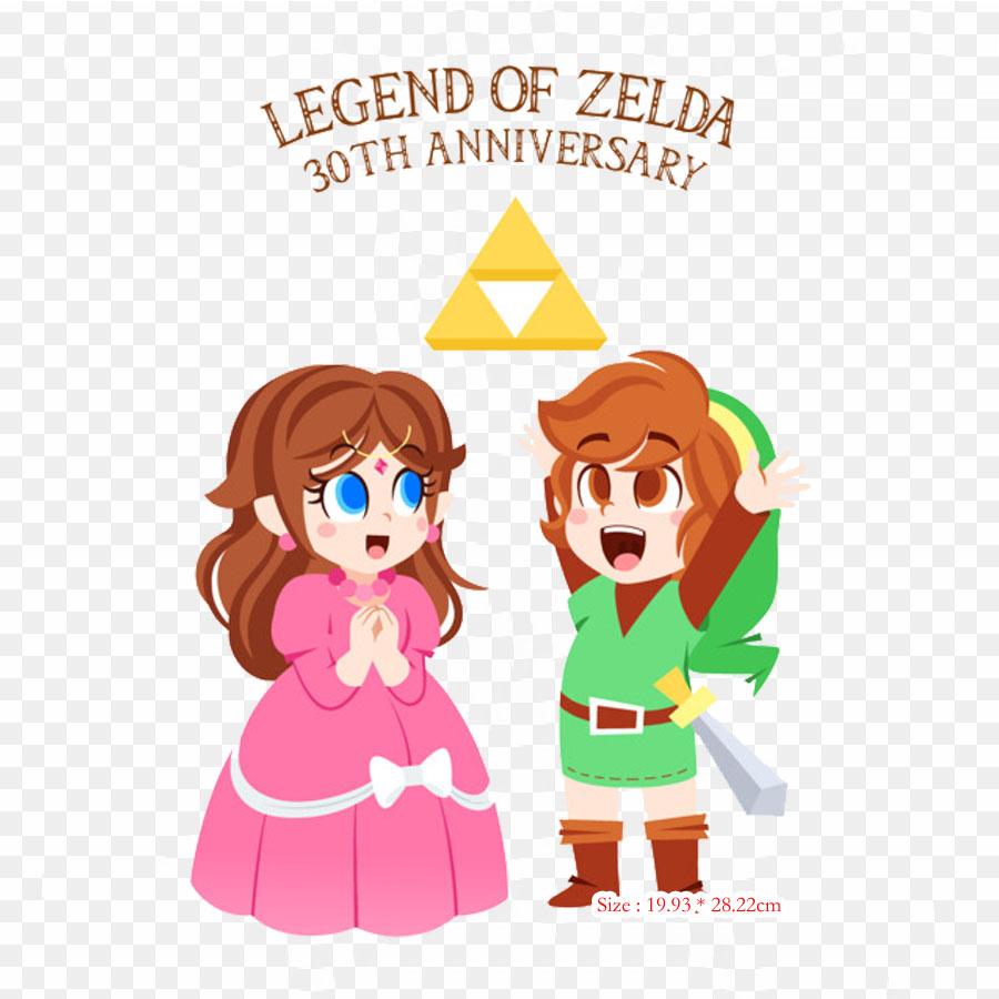 Cartoon The Legend Of Ocarina Of Time Princess Iron on Heat Transfer Printing Vinyl Patches Sticker for Clothes DIY Appliques Washable Patches