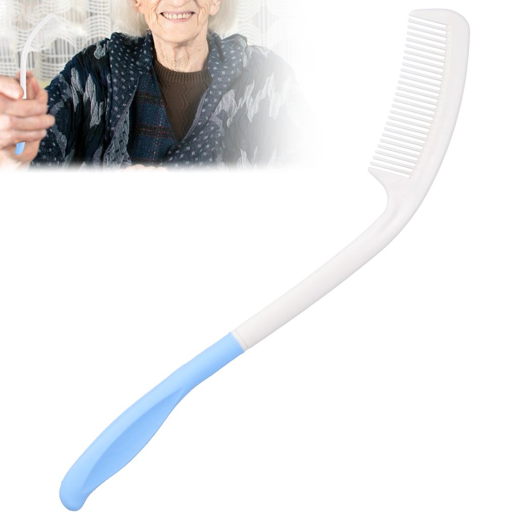 Long Handle Comb Ergonomic Curved Handles Comb for Elderly Hand Disabled People