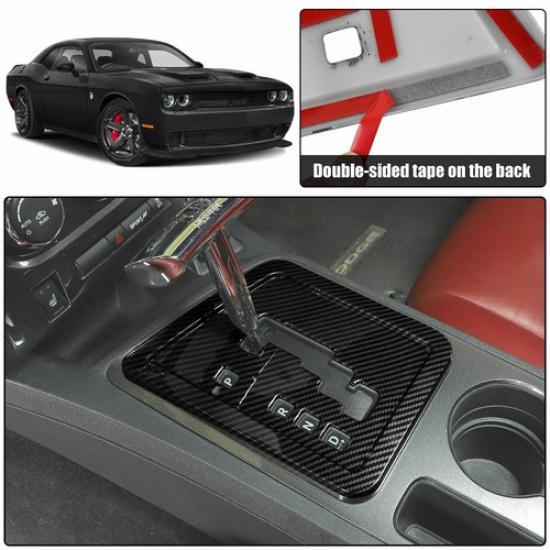 Carbon Fiber Central Gear Shift Panel Cover Trim For Dodge Challenger 2009-2014