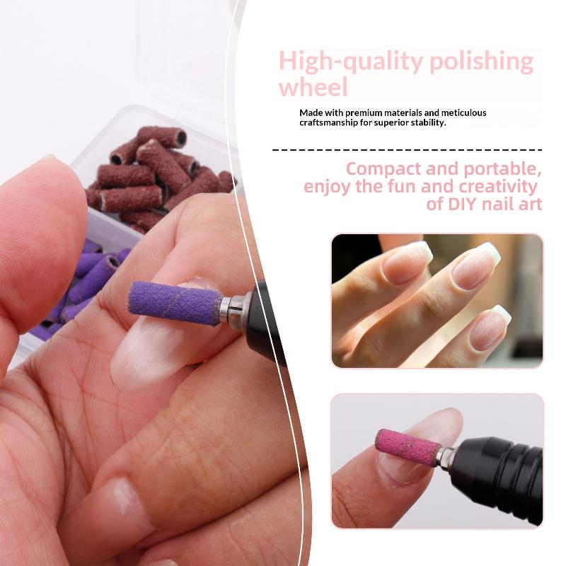 101Pcs Dead Skin Remover Mini Sanding Bands Kits Nail Drill Bits With Mandrel Electric Manicure Accessories Tool