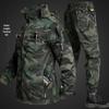 Men's Breathable Camouflage Suit Set: Durable Workwear and Tactical Jacket for Spring and Autumn.