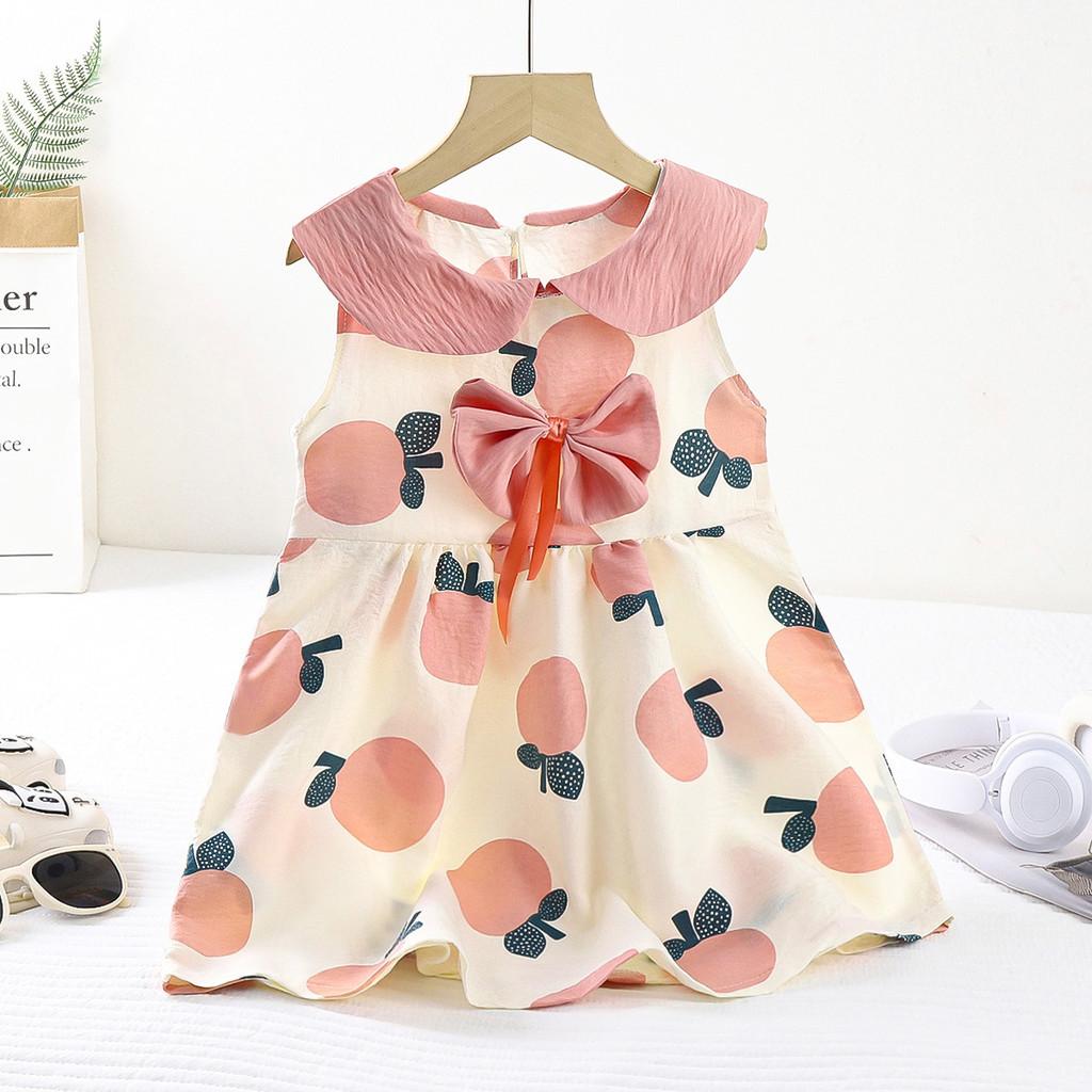 Princess Girl Summer Dress With Cotton Blend Fabric For Toddler Girls