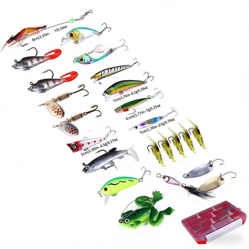 Lure bait set, biomimetic artificial bait, shiny spinnerbait, long-range hard bait, night fishing, specially designed for catchi