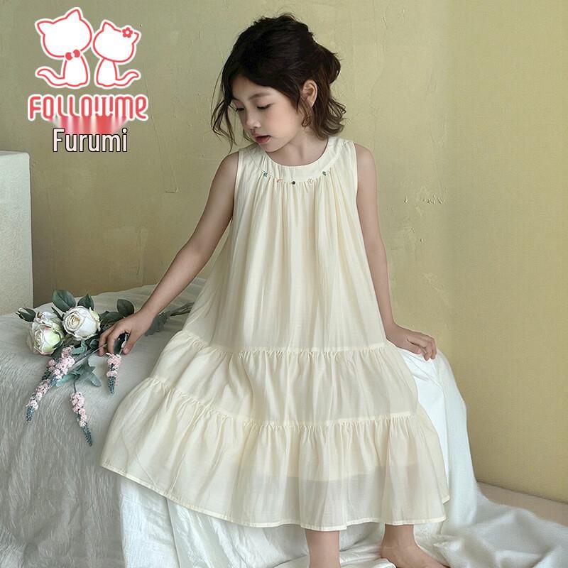 Fuluomi Girls Summer Sleeveless A-line Dress 130
