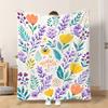 Fflannel Blanket 1pc Colourful Floral Plant Designs Soft Comfortable and Warm This Nap Blanket/sofa Blanket Is Suitable for All Se