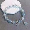 Bracciale con Perline e Ciondolo a Forma di Fiore Rosa di Cristallo Coreano e Farfalla per Donne, Catena Dolce con Perle, Gioielli Regalo per Fidanzata
