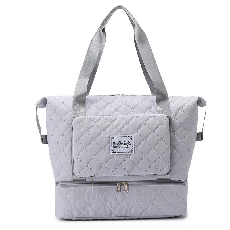 Foldable Wet and Dry Separation Sports Fitness Bag with Shoe Compartment Diamond Going Out Portable Travel Bag Can Be Set with Tie Rod